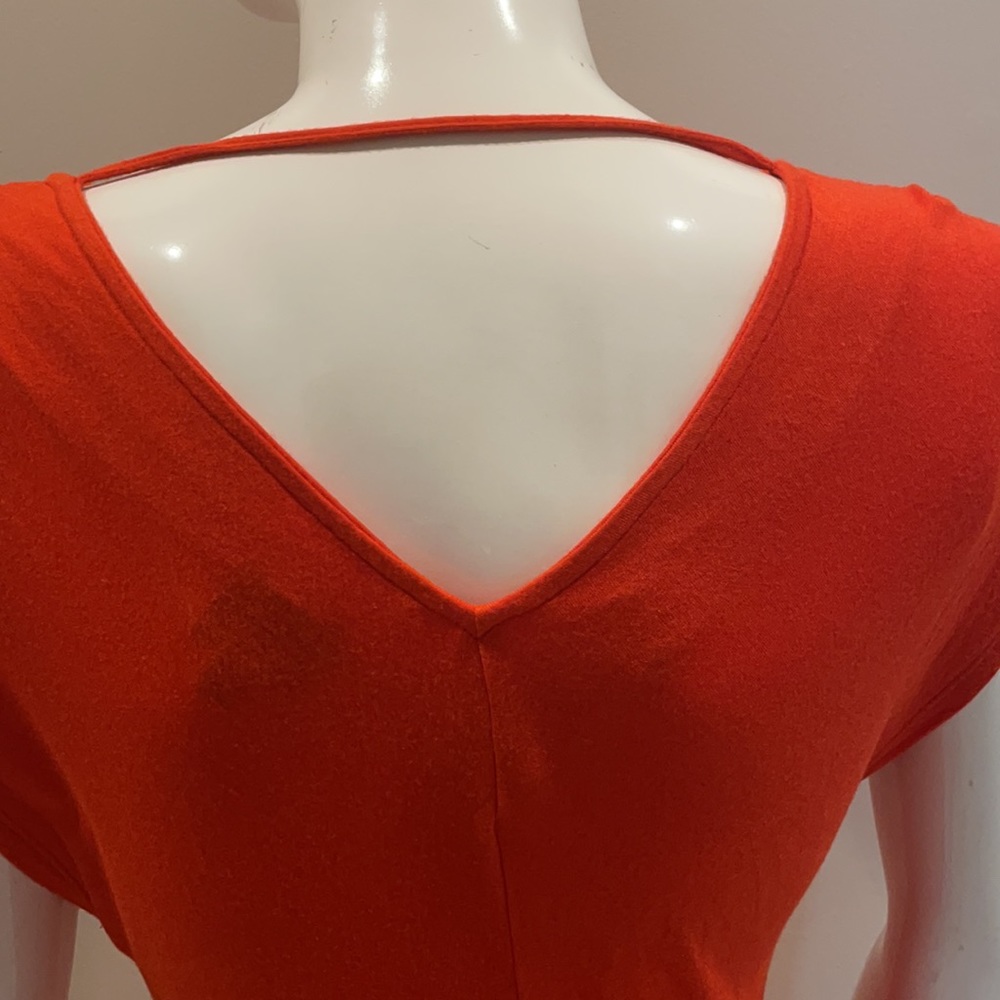 Fall Orange High-Low Hem Dress - Picture 8 of 9